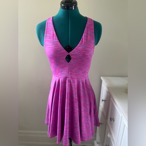 Silence + Noise Diamond Cut-Out Front and Back Dress (Multi, Pink, Medium) - Picture 1 of 3